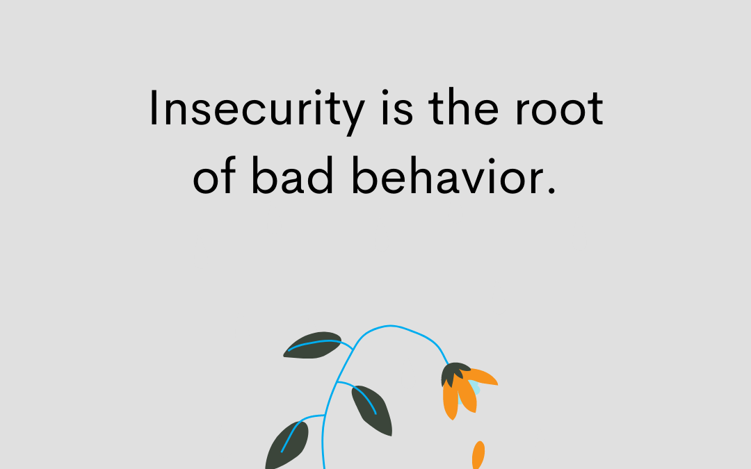 Insecurity is the root of bad behavior