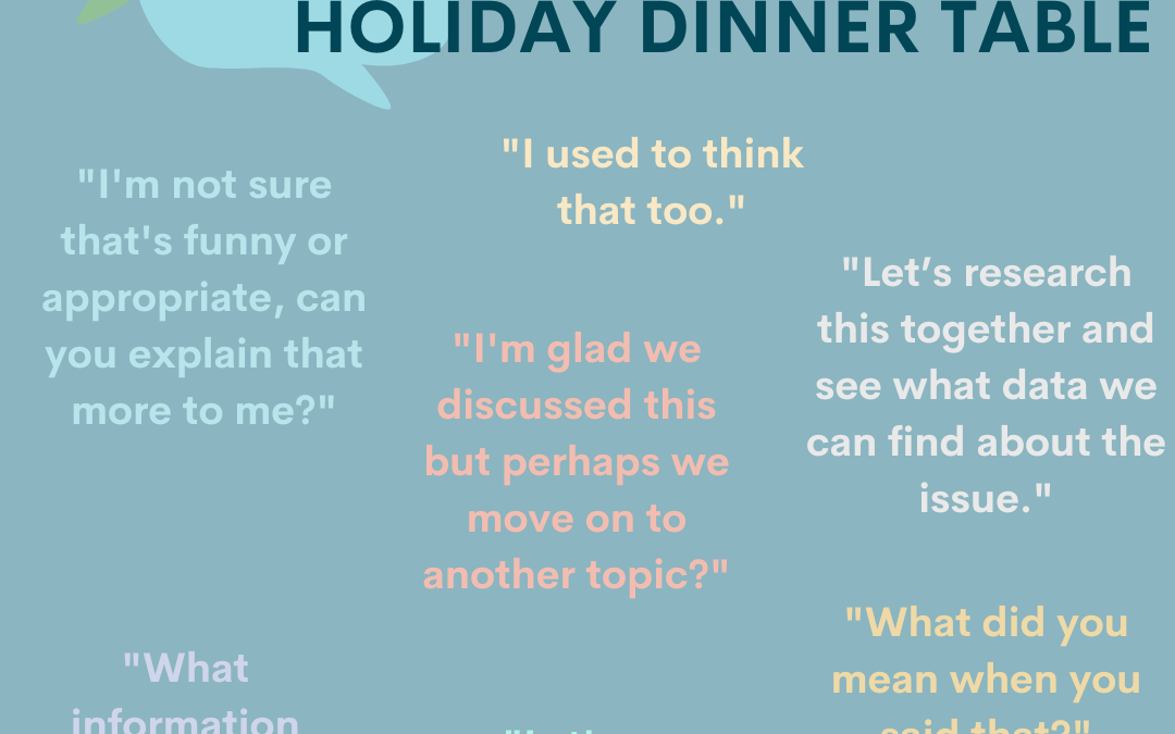 ally talk tracks to manage candid conversations about diversity and inclusion at the holiday table this season