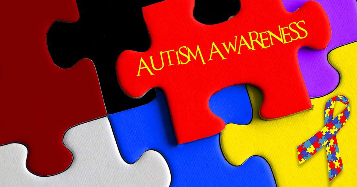 Autism Awareness Day Puzzle And Ribbon