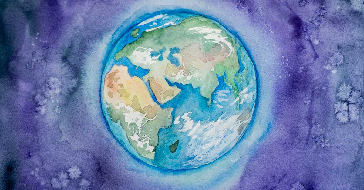 Earth Day Watercolor of Earth